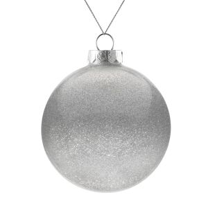 Елочный шар Finery Gloss, 10 см, цвет глянцевый серебристый с глиттером