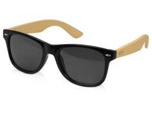 Солнцезащитные очки Rockwood с бамбуковыми дужками в сером футляре, цвет черный