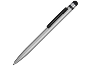 Ручка-стилус пластиковая шариковая «Poke», цвет серебристый/черный