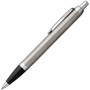 Ручка шариковая Parker IM Essential Stainless Steel CT, цвет серебристая с черным