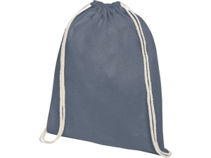 Рюкзак со шнурком Oregon хлопка плотностью 140 г/м2, цвет серый