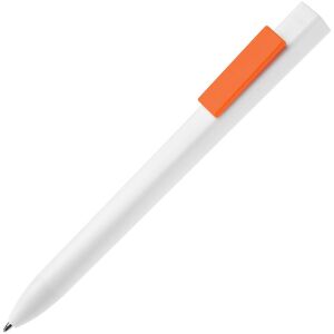 Ручка шариковая Swiper SQ, цвет белая с оранжевым