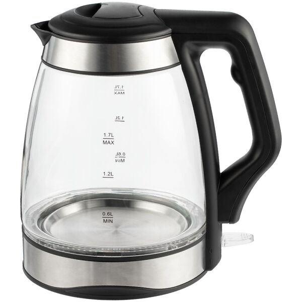 Электрический чайник Lumimore, стеклянный, цвет серебристо-черный