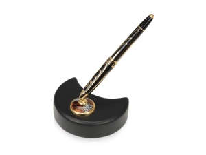 Набор Duke «Министр»:ручка-роллер на подставке в виде полумесяца, цвет черный/золотистый