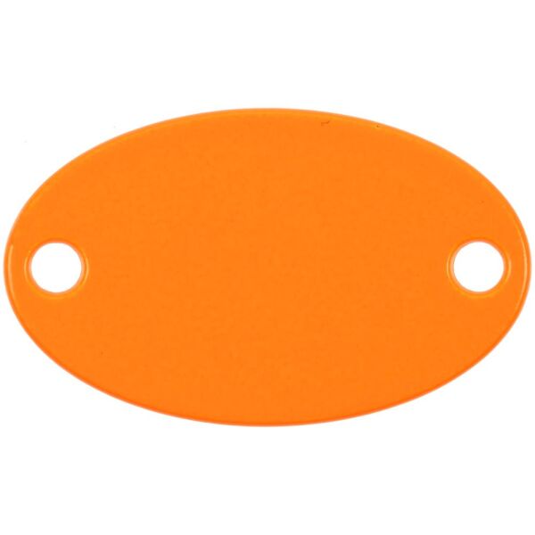 Шильдик металлический Alfa Oval, цвет оранжевый неон