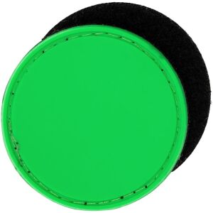 Лейбл из ПВХ с липучкой Menteqo Round, цвет зеленый неон