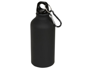 Матовая спортивная бутылка Oregon с карабином и объемом 400 мл, цвет черный