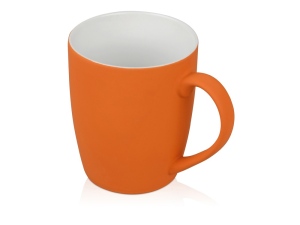 Кружка с покрытием soft-touch C1, цвет оранжевый
