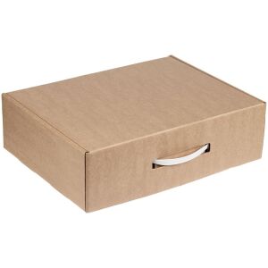 Коробка самосборная Light Case, цвет крафт, с белой ручкой
