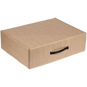 Коробка самосборная Light Case, цвет крафт, с черной ручкой