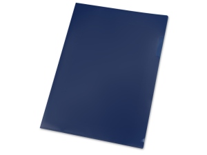 Папка- уголок, для формата А4, плотность 180 мкм, цвет синий матовый