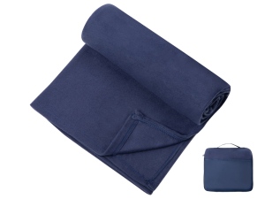 Плед для путешествий Flight в чехле с ручкой и карманом, цвет темно-синий (P)