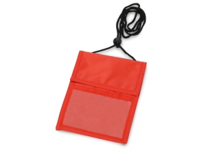 Нагрудное дорожное портмоне со шнурком, красный