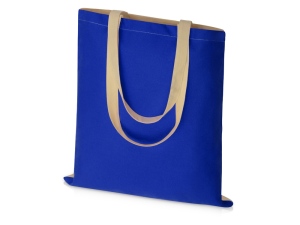 Сумка для шопинга Twin двухцветная из хлопка, 180 г/м2, цвет синий/натуральный (P)