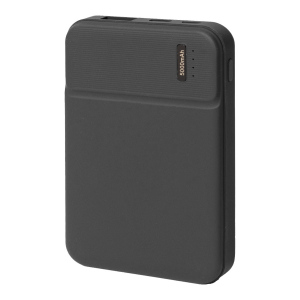 Универсальный аккумулятор OMG Flash 5 (5000 мАч) с подсветкой и soft touch, цвет черный, 9,8х6.3х1,3 см