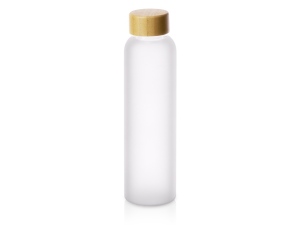 Стеклянная бутылка с бамбуковой крышкой «Foggy», 600мл, цвет серый Cool gray 7C