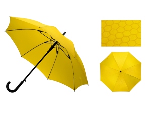 Зонт-трость полуавтомат Wetty с проявляющимся рисунком, цвет желтый (P)