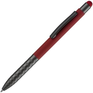 Ручка шариковая со стилусом Digit Soft Touch, цвет красная