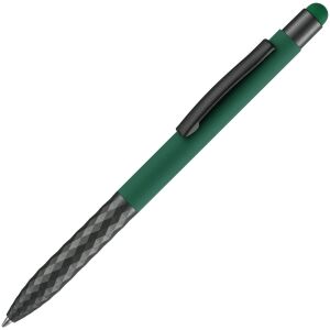 Ручка шариковая со стилусом Digit Soft Touch, цвет зеленая