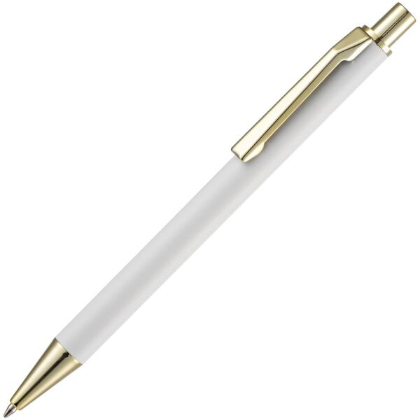 Ручка шариковая Lobby Soft Touch Gold, цвет белая