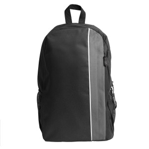 Рюкзак PLUS, цвет чёрный/серый, 44 x 26 x 12 см, 100% полиэстер 600D