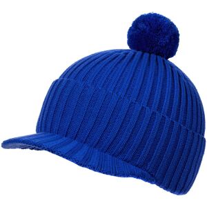 Вязаная шапка с козырьком Peaky, цвет синяя (василек)
