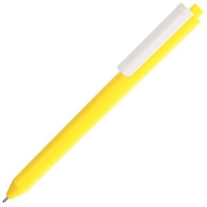 Ручка шариковая Pigra P03 Mat, цвет желтая с белым