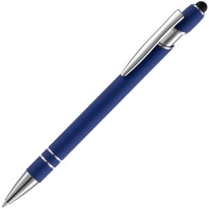 Ручка шариковая Pointer Soft Touch со стилусом, цвет темно-синяя