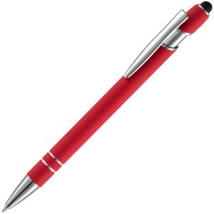 Ручка шариковая Pointer Soft Touch со стилусом, цвет красная
