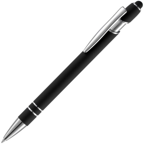 Ручка шариковая Pointer Soft Touch со стилусом, цвет черная