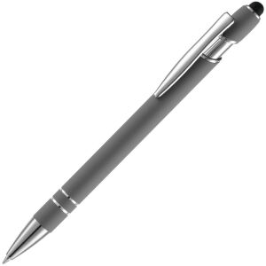 Ручка шариковая Pointer Soft Touch со стилусом, цвет серая