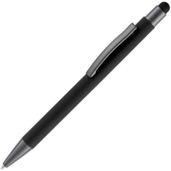 Ручка шариковая Atento Soft Touch Stylus со стилусом, цвет черная