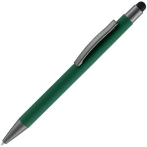Ручка шариковая Atento Soft Touch со стилусом, цвет зеленая
