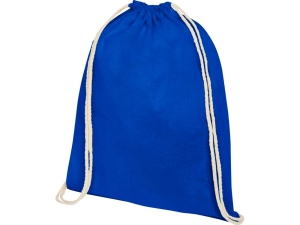 Рюкзак со шнурком Oregon из хлопка плотностью 140 г/м2, цвет синий