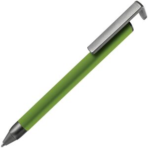 Ручка шариковая Standic с подставкой для телефона, цвет зеленая