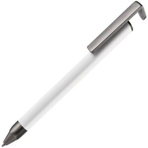 Ручка шариковая Standic с подставкой для телефона, цвет белая