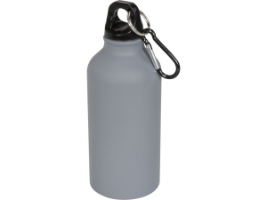 Матовая спортивная бутылка Oregon с карабином и объемом 400 мл, цвет серый