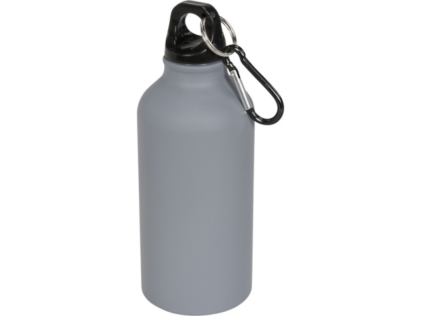 Матовая спортивная бутылка Oregon с карабином и объемом 400 мл, цвет серый