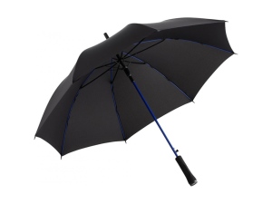 Зонт-трость 1084 Colorline с цветными спицами и куполом из переработанного пластика, цвет черный/синий