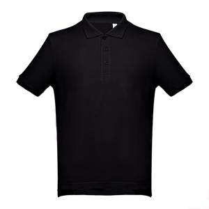 Рубашка-поло мужская ADAM, цвет черный, 4XL, 100% хлопок, плотность 195 г/м2