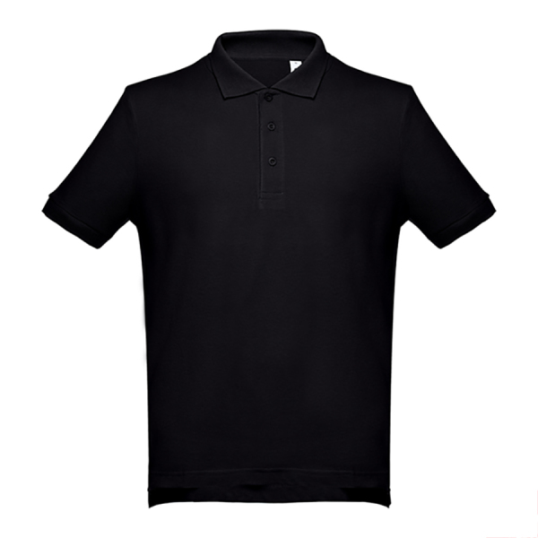 Рубашка-поло мужская ADAM, цвет черный, 4XL, 100% хлопок, плотность 195 г/м2