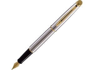 Ручка перьевая Waterman «Hemisphere Stainless Steel GT F», серебристый/золотистый