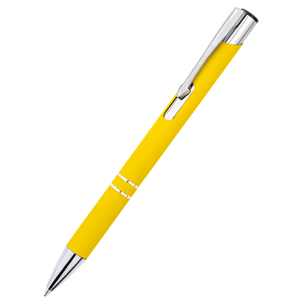 Ручка металлическая Molly софт-тач, цвет желтая