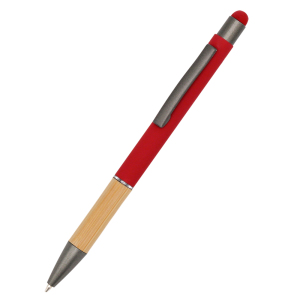 Ручка металлическая Сайрис софт-тач, цвет красная