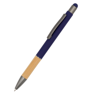 Ручка металлическая Сайрис софт-тач, цвет синяя