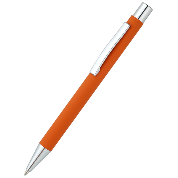 Ручка металлическая Rebecca софт-тач, цвет оранжевая