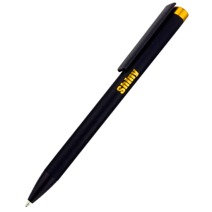 Ручка металлическая Slice Soft софт-тач, цвет желтая