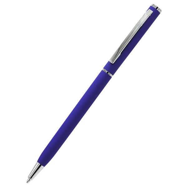 Ручка металлическая Tinny Soft софт-тач, цвет синяя