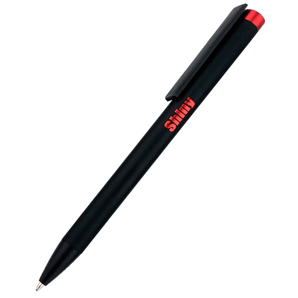 Ручка металлическая Slice Soft софт-тач, цвет красная