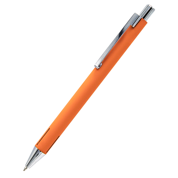 Ручка металлическая Elegant Soft софт-тач, цвет оранжевая